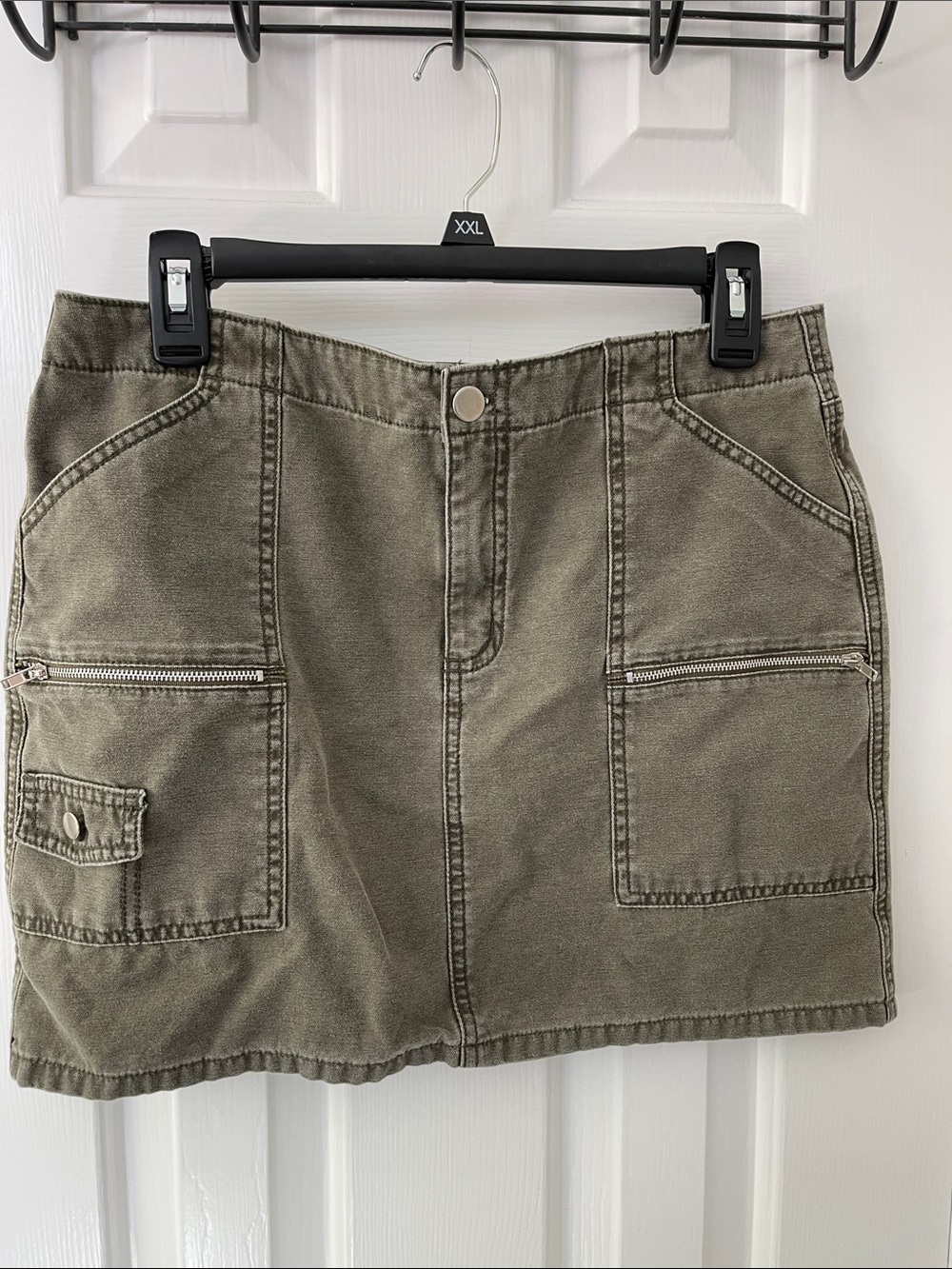 Mixit Olive Utility Pocket Mini Skirt